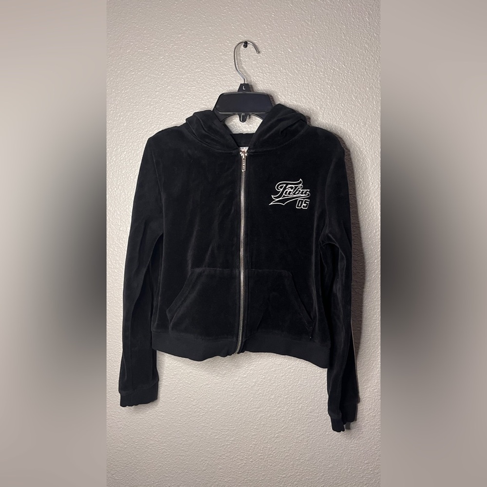 FUBU-Black Velvet Set-Crop Jacket-Straight Leg pants-Medium (SET)